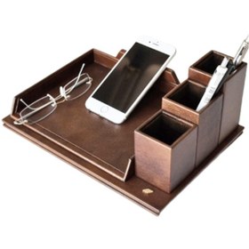 Resim Tabac Deri Masa Üstü Telefon Ve Gözlük Tutucu - 363 