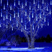 Resim 192 LED'li USB Meteor Yağmuru Işıkları - 8 İp, 196 LED, Düğünler, Noel, Yeni Yıl, Sevgililer Günü ve Diğer Şenlikli Etkinlikler için Uygun, Birçok Renk Seçeneği ile, Pil Gerektirmeyen 