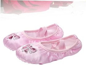 Resim tek bale ayakkabısı dekoratif dans ayakkabıları bale terlikleri bale ayakları bale daireler Bale ayakkabıları çocuklar yoga ayakkabıları şerit bale terliği payetler tabanlar pembe 