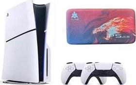 Resim Playstation 5 Slim CD Versiyon + 2. Dualsense Ps5 Kol+ Sony Playstation 5 Taşıma Çantası Kırmız Desenli 