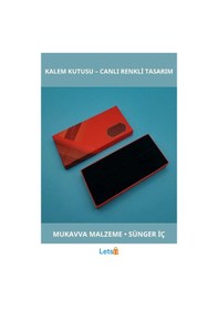 Resim Kırmızı Modern Tasarımlı Kalem Kutusu Sünger İçerisinde Çok Renkli 
