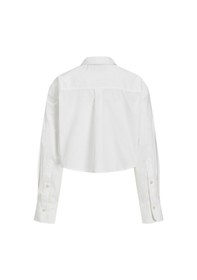 Resim Jack & Jones Kadin Crop Poplin Gömlek - Jamie 12260549 White Beyaz 