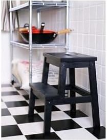 Resim Ikea Bekvam Basamaklı Mutfak Tabure Merdiven Siyah 