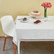 Resim Nuvomon Kareli Dantel Masa Örtüsü - 150x250 cm 