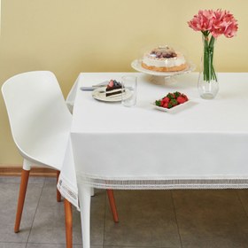 Resim Nuvomon Kareli Dantel Masa Örtüsü - 150x250 cm 