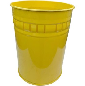 Resim Aksu Metal Metal Sarı Masa Altı Ofis Ev Bahçe Temizlik Çöp Kovası 