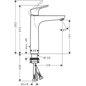 Resim Hansgrohe Focus Lavabo Bataryası 190 Sifon Kumandalı 