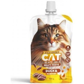 Resim Eurogold Cat Et Ezmesi Ördek Balkabaklı Kedi Ödül Maması 100 G 