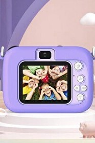 Resim Torima CMR-16 Mor Mini 1080P 2.0" Ekran 5 Adet Oyun HD Çocuk Kamera Dijital Fotoğraf Makinesi 