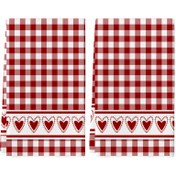 Resim 2 adet Kırmızı ve Beyaz Gingham Mutfak Havlusu Kalp Baskısı ile - Ultra-Yumuşak Mikrofiber, Yüksek Emici, Pişirme, Fırın, Bulaşık ve El Havlusu için Mükemmel - Anneler Günü, Doğum Günleri ve Daha Fazlası için İdeal Hediye, Mutfak Havluları El Havluları 