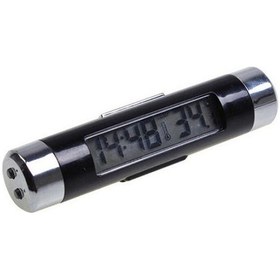 Resim Klipsli Lcd Araba Dijital Saat Termometre Otomotiv Arka Işık Elektronik Ekran 