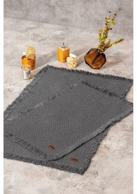 Resim Cotton Box 5120-cb Paspas Setı Bath Rug Antrasıt 75x125+60x90 Antrasit 