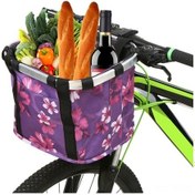 Resim Ebitda Katlanabilir Bisiklet Sepeti, Çiçek Desenli, Küçük Evcil Hayvanlar İçin, Kedi Köpek Taşıma Çantası, Ayrılabilir, Gidon Ön Sepet, Bisiklet Ön Çantası, El Çantası, Çok Renkli Çok Renkli 