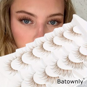 Resim 7 Çift Doğal Kahverengi Sahte Kirpik - Hafif, Rahat, Hipoalerjenik, 3-15mm Uzunluklar, Her Gün için Dolgun ve Kabarık, Başlangıç Dostu 