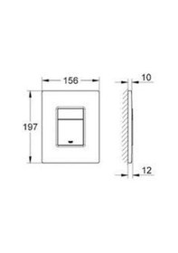 Resim Grohe Skate Cosmopolitan Gömme Rezervuar Kumanda Paneli Beyaz - 3 Beyaz 
