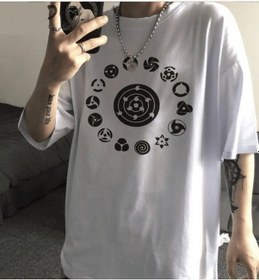 Resim Naruto Sharingan Sembol Tişört Beyaz 