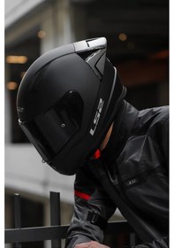 Resim Ls2 Rapid 2 Race Mat Siyah Kask + Şeffaf Cam + Spoiler 