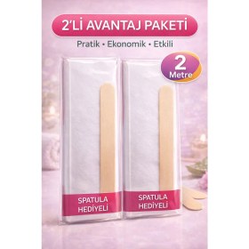 Resim Bezos Biowet Ağda Bezi 2 Metre Spatula Hediyeli Epilasyon Bezi Dayanıklı Tüy Dökme Bezi 2'li Paket 