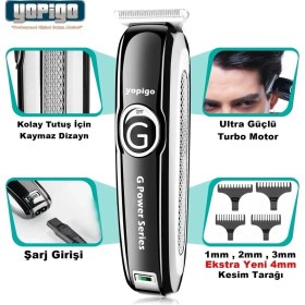 Resim Şarjlı Çok Fonksiyonlu Traş ve Kıl Kesme Cihazı, Mavi 