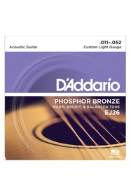 Resim Daddario D'Addario EJ26 Phosphor Bronze Akustik Gitar Seti (011-052) 