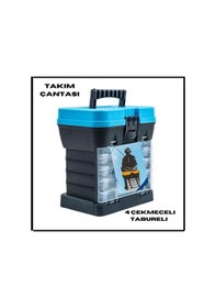 Resim Mavibalı 4 Çekmeceli Tabureli Kçı Takım Çantası - Zm.018 