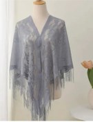 Resim Mila-safi Baş İçin Şal, Düğün Bornozu, Boğaza Sarkık Kilise Şalı 386359936 Gri 