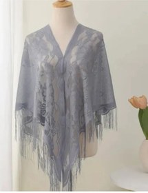 Resim Mila-safi Baş İçin Şal, Düğün Bornozu, Boğaza Sarkık Kilise Şalı 386359936 Gri 