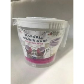 Resim Abnturk 2 Litre Çift Kapaklı Kırılmayan Özel Plastikten Üretilmiş Mikser Kabı 