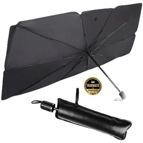 Resim Universal Araç İçi Ön Cam Katlanabilir Şemsiye Güneşlik Siyah 