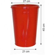 Resim Bahat Ofis Çöp Kovası Kırmızı Metal 20 Litre 