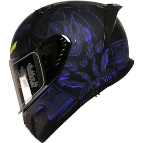 Resim Mts Pro Helmets M-801 Snake Full Face Motosiklet Kaskı Mision Blue 
