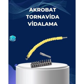 Resim Alvo Store Buğz 12’li Akrobat Bits Vidalama Seti Esnek Uç Çok Yönlü Kullanım 