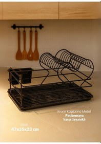 Resim Jet's Home 2 Katlı Bulas Iklık Tezgah U Stu Tabaklık Bpa Free Bulas Ik Sepeti Kalpli Siyah siyah 