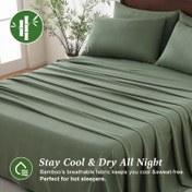 Resim 1 Adet Yumuşak ve Rahat Yazlık Bambu Lif Çarşaf, %30 Bambu + %70 Mikrofiber Kumaş, Açık Bej - Nefes Alabilir, Sıcak Uyuyanlar İçin Serinletici, Makinede Yıkanabilir Kolay Bakım 