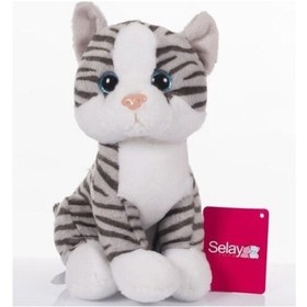 Resim Sevimli Arkadaşım Tekir Kedi 28 cm Uyku ve Oyun Arkadaşı / Doğum Günü Hediyesi 