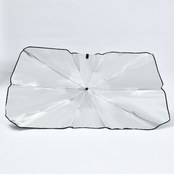 Resim Titanyum Gümüş Renkli Katlanır Otomobil Güneşlik Şemsiyesi - Dayanıklı Ve Pratik 