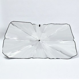 Resim Titanyum Gümüş Renkli Katlanır Otomobil Güneşlik Şemsiyesi - Dayanıklı Ve Pratik 