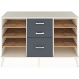 Resim Kronos Konsol 6 Raflı 3 Çekmeceli 132x59x83 Aytaşı-çam/antrasit Çam/antrasit 