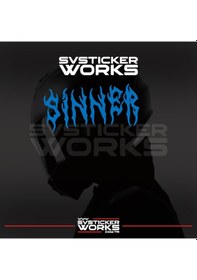 Resim Sinner Kask Sticker Tüm Kasklar Uyumlu Tek Yön 1 Adet Mavi 