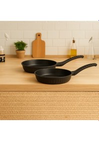 Resim Yakut İkili Döküm Tava 20 - 24 Cm Siyah 