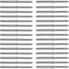 Resim Seeppitous 30PCS Swage Lag Vidaları 1/8 Inç Kablo Korkuluk Sistemi Merdiven Güverte Ahşap Donanım Donanımı Donanım (Yurt Dışından) 