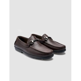 Resim Cabani %100 Hakiki Deri Kahverengi Toka Detaylı Erkek Loafer 