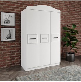 Resim Line 3 Kapaklı Beyaz Dolap 