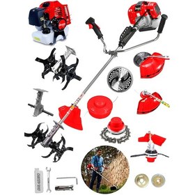 Resim Dragro Alman DRG-HP20 Hp Yan Tipi R Benzinli Motorlu Ot Çalı Tırpanı Çim Biçme Makinesi Tırpan Çapa Aparatlı 