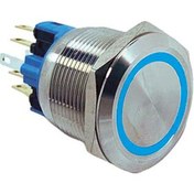Resim 22mm Metal Kalıcılı Halka Ledli 1no/1nc 12-24v Kırmızı 