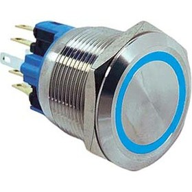 Resim 22mm Metal Kalıcılı Halka Ledli 1no/1nc 12-24v Kırmızı 