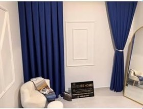 Resim Nivemeshome Roma 18542-D K.İndigo Keten 1/3 Sık Pileli Fon Perde Apm,İndigo 70 X 280 