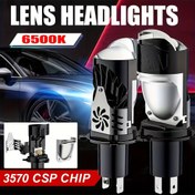 Resim 2 Adet H4 Bi LED Projektör Lensli Oto H4/9003/HB2 Yüksek/Düşük Far Ampul, 55000LM, 280W, %900 PARLAKLIK, 360 Derece Işık Açısı, Uzun Ömürlü LED Çipleri, İsınma Soğutuculu Siyah Gövde, Tak-Çalıştır Fitiller, Evrensel Araba Uyumu, 12V 