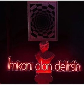 Resim Imkanı Olan Delirsin Neon Led Tabela Yazı Dekoratif Aydınlatma(85X15Cm), imkanravred 