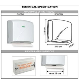 Resim Vialli Z Katlı Kağıt Havlu Dispenseri Maks. Kağıt Genişliği 22 cm (Şeffaf ) 